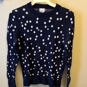 a new day Navy and White Dot Sweater